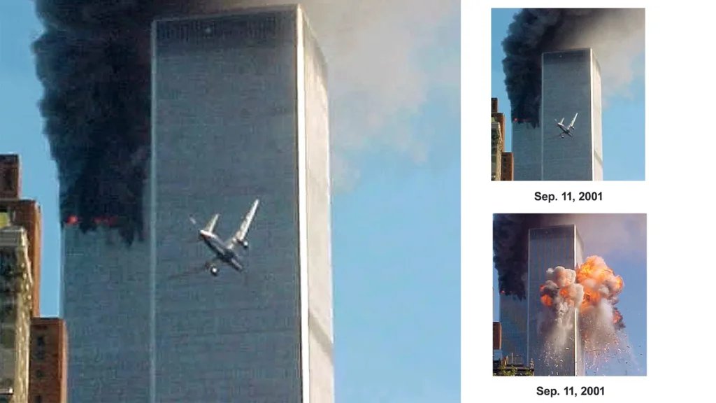United Airlines Flight 175 Approaches The South Tower Of New York’s World Trade Center | 2001