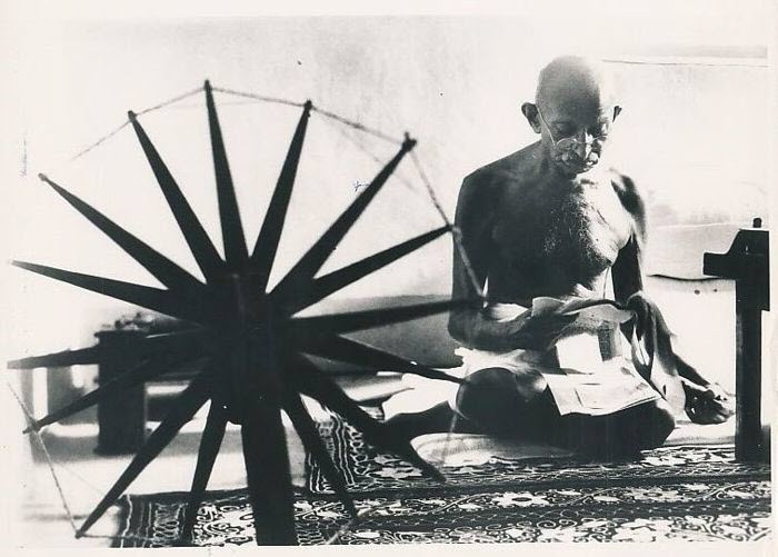 Gandhi And The Spinning Wheel
